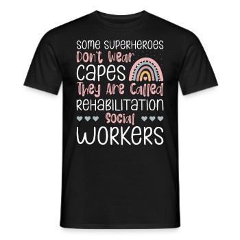 Rehabilitation Social Worker Occupation Job Rehab - Men's T-Shirt - black - Front - AI Model Male 178 light (178cm)
