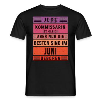 Polizist Geburtstag Juni geboren Kommissarin - Männer T-Shirt - Schwarz - Vorne - AI Model Male 178 light (178cm)
