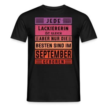 Maler Anstreicher Geburtstag September geboren - Männer T-Shirt - Schwarz - Vorne - AI Model Male 178 light (178cm)