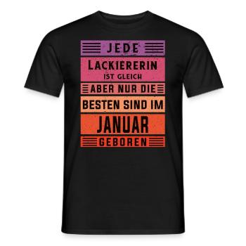 Maler Anstreicher Geburtstag Januar geboren - Männer T-Shirt - Schwarz - Vorne - AI Model Male 178 light (178cm)