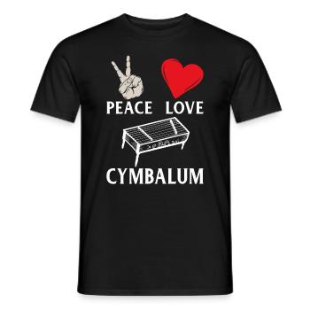 Peace Love Cymbalum Musical Instrument - Männer T-Shirt - Schwarz - Vorne - AI Model Male 178 light (178cm)