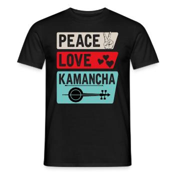 Peace Love Kamancha Musical Instrument - Männer T-Shirt - Schwarz - Vorne - AI Model Male 178 light (178cm)