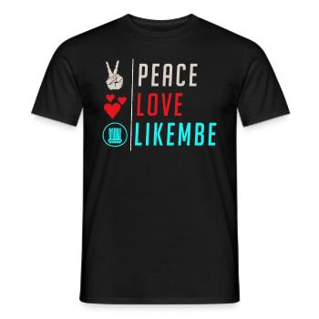 Peace Love Likembe Musical Instrument - Männer T-Shirt - Schwarz - Vorne - AI Model Male 178 light (178cm)