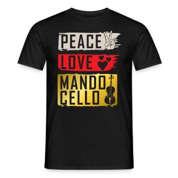 Peace Love Mandocello Instrument Music - Männer T-Shirt - Schwarz - Vorne - AI Model Male 178 light (178cm)