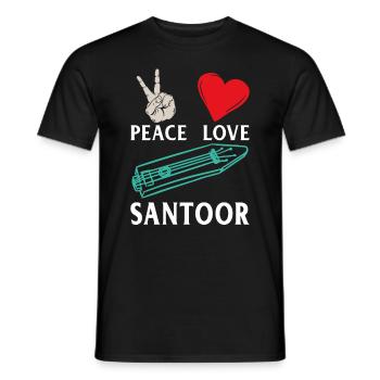 Peace Love Santoor Music Instrument - Männer T-Shirt - Schwarz - Vorne - AI Model Male 178 light (178cm)