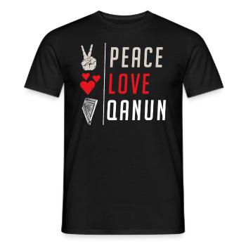 Peace Love Qanun Musical Instrument - Männer T-Shirt - Schwarz - Vorne - AI Model Male 178 light (178cm)