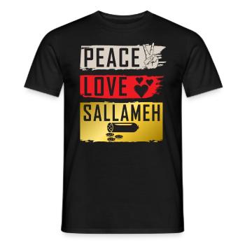 Peace Love Sallameh Music Instrument - Männer T-Shirt - Schwarz - Vorne - AI Model Male 178 light (178cm)