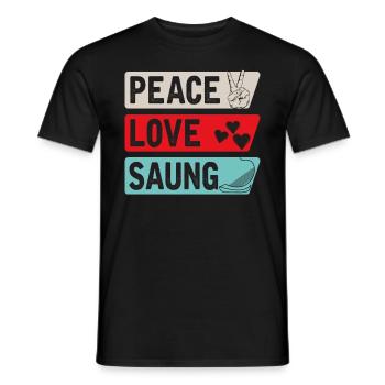 Peace Love Saung Instrument - T-shirt homme - noir - Devant - AI Model Male 178 light (178cm)