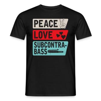 Peace Love Subcontrabass Saxophones - T-shirt homme - noir - Devant - AI Model Male 178 light (178cm)