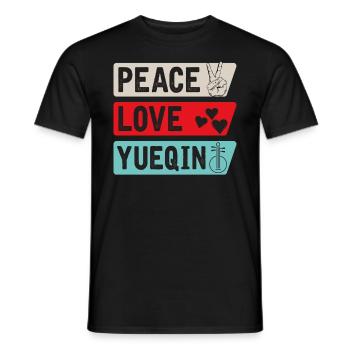 Peace Love Yueqin Instrument - T-shirt homme - noir - Devant - AI Model Male 178 light (178cm)