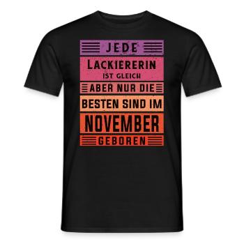Maler Anstreicher Geburtstag November geboren - Männer T-Shirt - Schwarz - Vorne - AI Model Male 178 light (178cm)