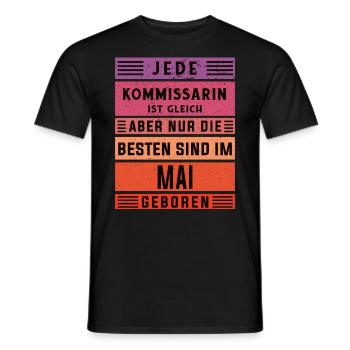 Polizist Geburtstag Mai geboren Kommissarin - Männer T-Shirt - Schwarz - Vorne - AI Model Male 178 light (178cm)