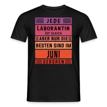Chemiker Geburtstag Juni geboren Laborantin - Männer T-Shirt - Schwarz - Vorne - AI Model Male 178 light (178cm)