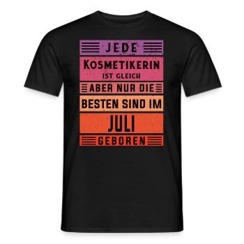 Maskenbildner Geburtstag Juli geboren Kosmetikerin - Männer T-Shirt - Schwarz - Vorne - AI Model Male 178 light (178cm)