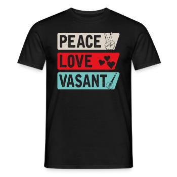 Peace Love Vasant Instrument - Männer T-Shirt - Schwarz - Vorne - AI Model Male 178 light (178cm)