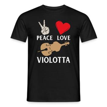 Peace Love Violotta Music Instrument - Männer T-Shirt - Schwarz - Vorne - AI Model Male 178 light (178cm)
