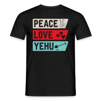 Peace Love Yehu Music Instrument - Männer T-Shirt - Schwarz - Vorne - AI Model Male 178 light (178cm)