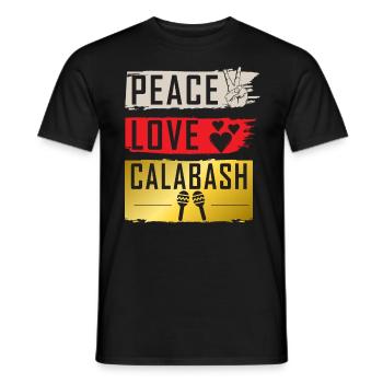 Peace Love Calabash Musical Instrument - Männer T-Shirt - Schwarz - Vorne - AI Model Male 178 light (178cm)