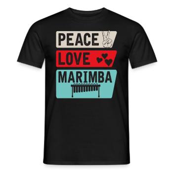 Peace Love Marimba Instrument Guatemala - Men's T-Shirt - black - Front - AI Model Male 178 light (178cm)