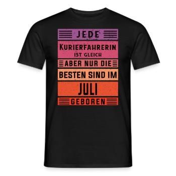 Apotheken Geburtstag Juli geboren Kurierfahrerin - Männer T-Shirt - Schwarz - Vorne - AI Model Male 178 light (178cm)