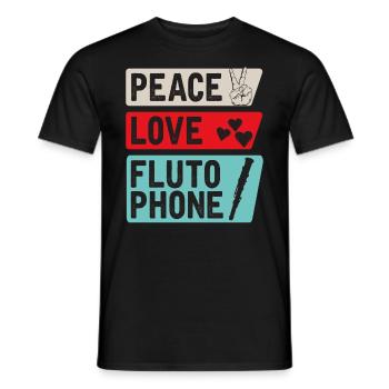 Peace Love Flutophone Instrument - T-shirt homme - noir - Devant - AI Model Male 178 light (178cm)