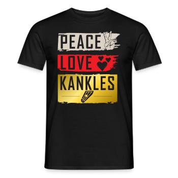 Peace Love Kankles Musical Instrument - Männer T-Shirt - Schwarz - Vorne - AI Model Male 178 light (178cm)