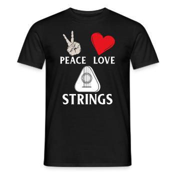 Peace Love Cordes Musicla Instrument - T-shirt homme - noir - Devant - AI Model Male 178 light (178cm)