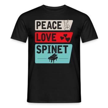 Peace Love Spinet Musical Instrument - Männer T-Shirt - Schwarz - Vorne - AI Model Male 178 light (178cm)