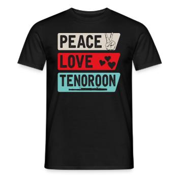 Peace Love Tenoroon Instrument Music - Männer T-Shirt - Schwarz - Vorne - AI Model Male 178 light (178cm)