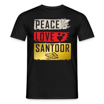 Peace Love Santoor Musical Instrument - Männer T-Shirt - Schwarz - Vorne - AI Model Male 178 light (178cm)