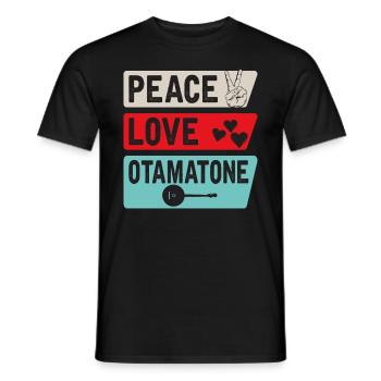 Peace Love Otamatone Instrument - T-shirt homme - noir - Devant - AI Model Male 178 light (178cm)