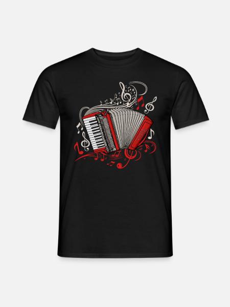 Dragspelare Män Musikinstrument Dragspel - T-shirt herr - svart