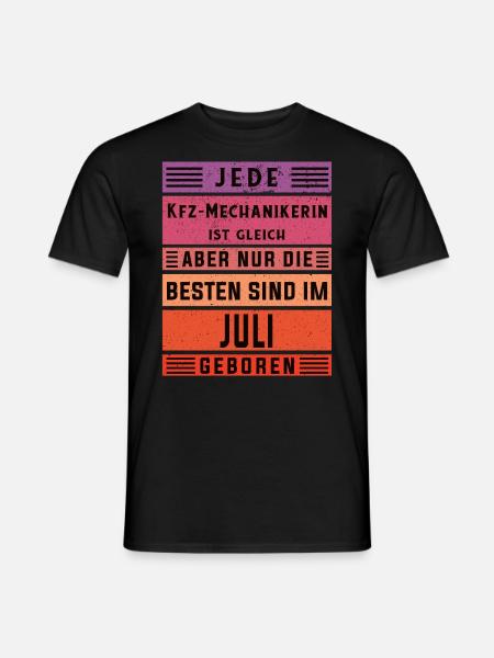 Kfz-Schlosser Geburtstag Juli geboren - Männer T-Shirt - Schwarz