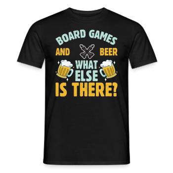 Jeux de société et bière Qu’y a-t-il d’autre aux échecs - T-shirt homme - noir - Devant - AI Model Male 178 light (178cm)