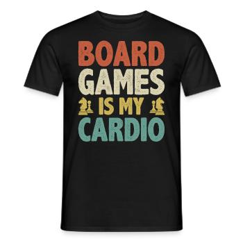 Le jeu de société est mon joueur d’échecs cardio - T-shirt homme - noir - Devant - AI Model Male 178 light (178cm)