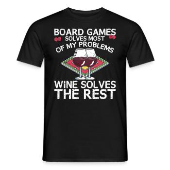 Les jeux de société résolvent la plupart de mes problèmes amateurs de vin - T-shirt homme - noir - Devant - AI Model Male 178 light (178cm)