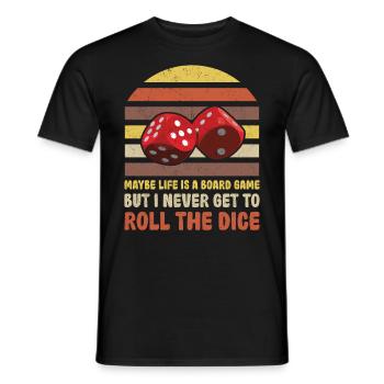 La vie est un jeu de société joueur d’échecs dés - T-shirt homme - noir - Devant - AI Model Male 178 light (178cm)