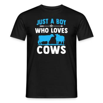 Nur ein Junge, der Kühe liebt Geschenk für Kuhliebhaber - Männer T-Shirt - Schwarz - Vorne - AI Model Male 178 light (178cm)