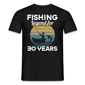 This fishing legend is 30 years 30 birthday - Men's T-Shirt - black - Front - AI Model Male 178 light (178cm)