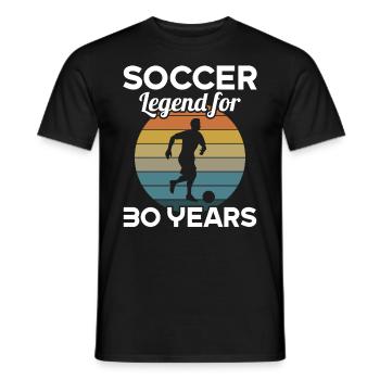 This football legend is 30 years 30 years old - Men's T-Shirt - black - Front - AI Model Male 178 light (178cm)