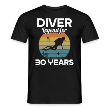 This diver legend is 30 years 30 birthday - Men's T-Shirt - black - Front - AI Model Male 178 light (178cm)