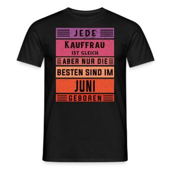 Einzelhändler Geburtstag Juni geboren Kauffrau - Männer T-Shirt - Schwarz - Vorne - AI Model Male 178 light (178cm)