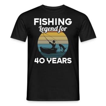 This fishing legend is 40 years 40 birthday - Men's T-Shirt - black - Front - AI Model Male 178 light (178cm)