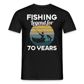 Cette légende de la pêche a 70 ans 70 anniversaire - T-shirt homme - noir - Devant - AI Model Male 178 light (178cm)