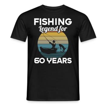 This fishing legend is 60 years 60 birthday - Men's T-Shirt - black - Front - AI Model Male 178 light (178cm)