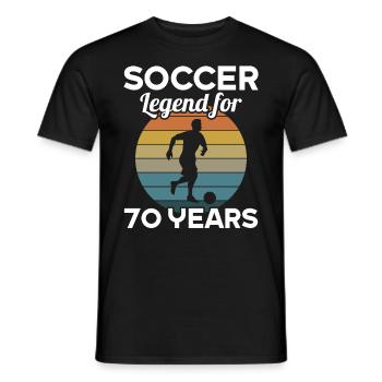 This football legend is 70 years 70 birthday - Men's T-Shirt - black - Front - AI Model Male 178 light (178cm)