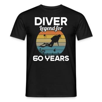 This diver legend is 60 years 60 birthday - Men's T-Shirt - black - Front - AI Model Male 178 light (178cm)