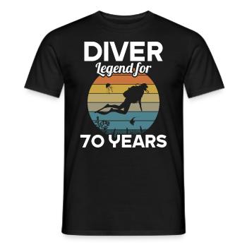 This diver legend is 70 years 70 birthday - Men's T-Shirt - black - Front - AI Model Male 178 light (178cm)