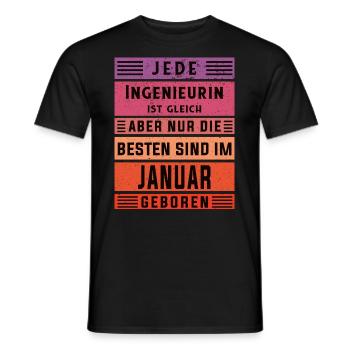 Ingenieurin Geburtstag Januar geboren Ingenieurin - Männer T-Shirt - Schwarz - Vorne - AI Model Male 178 light (178cm)