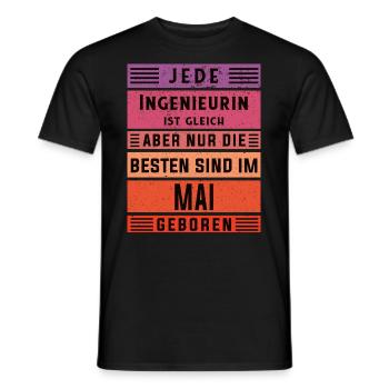 Ingenieurin Geburtstag Mai geboren Ingenieurin - Männer T-Shirt - Schwarz - Vorne - AI Model Male 178 light (178cm)